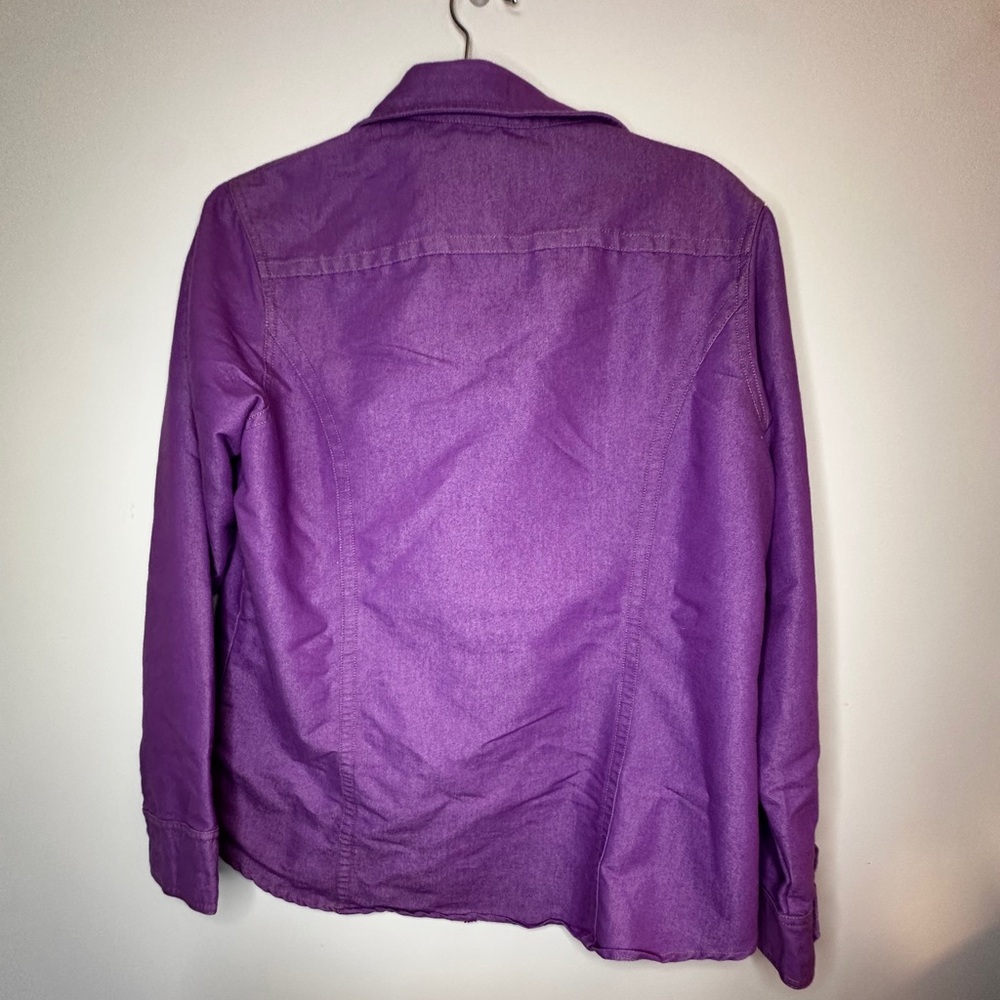 Bit & Bridle L Purple Cowgirl Western Snap Button Shirt L Large - Picture 9 of 9